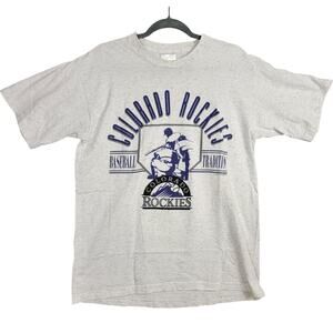 Vintage 1993 Colorado Rockies T Shirt Mens L USA Locker Line Single Stitch